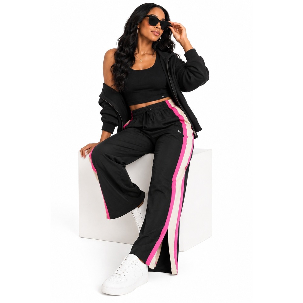 Women's Wide Leg Jogger Pants by JoyLab Black Multi Size M New Without Tags
